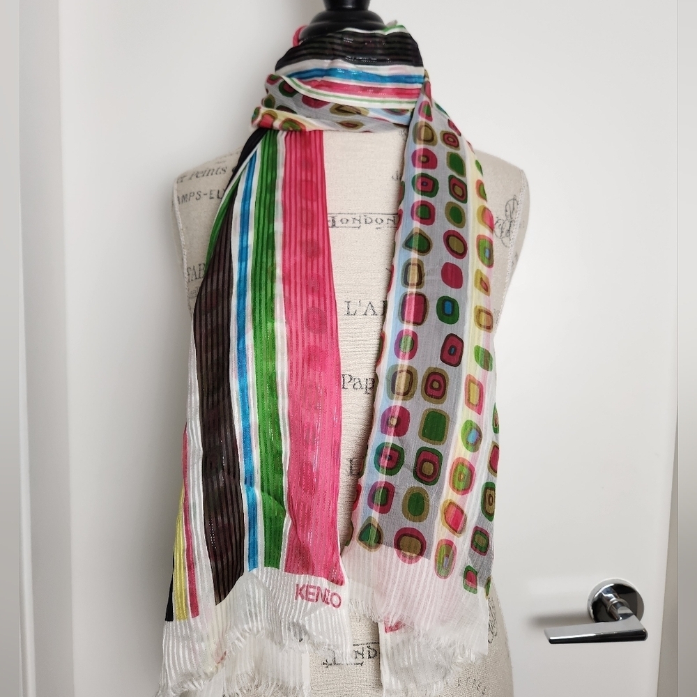 Kenzo Reversible Silk Pop Art Scarf